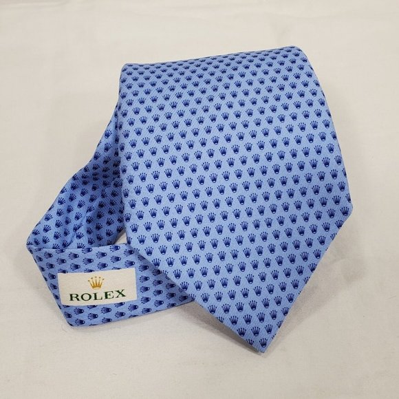 Rolex Other - Rolex Royal Blue Crown Tie USA Hand Made Imported Silk Raining Coronet Vintage